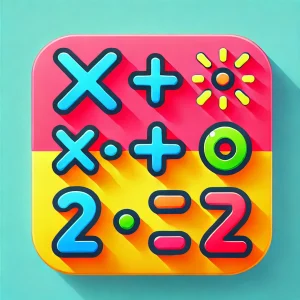 a colorful calculator with symbols